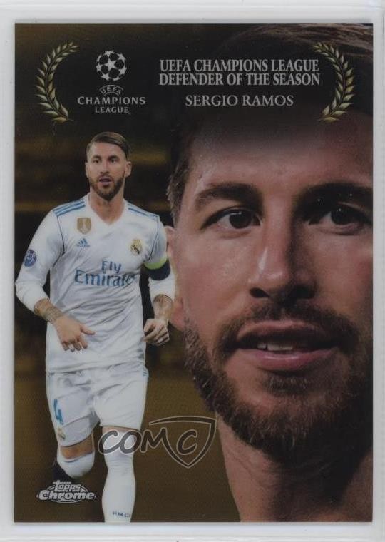 2017-18 Topps Chrome UCL Award Winners Gold Refractor /50 Sergio Ramos #AW-SR