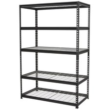 Strongway Heavy-Duty Wire Shelving Unit, 5 Shelves, 4000-Lb. Capacity, 48in.L x