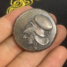 Genuine Large Ancient Roman Greek Solid Bronze Coin Intaglio In Good Condition