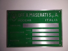 Maserati Schild Mexico Merak Mistral Sebring 3500 Bora Typenschild grün s103