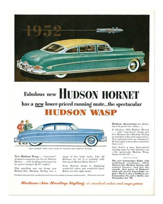 Vintage Auto Poster Wandbild - 1952 Hudson Hornet & Wasp Fine Art Print