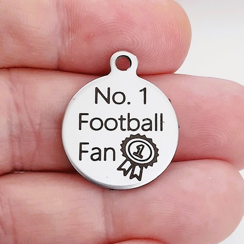 Football Charms, No. 1 football fan, Pendants, Jewellery making, bulk packs - Picture 2 of 7