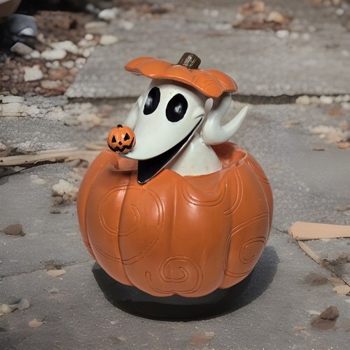Disney Nightmare Before Christmas Zero Peek A Boo Pumpkin Figurine  Hard To Find - Picture 1 of 7