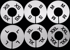 ROUND WHITE SIZE RING DIVIDERS XS TO XXL 2 PCS PER SIZE 12 PCS TOTAL