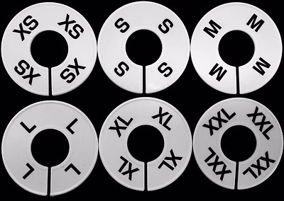 DISCOUNTSIZING ROUND WHITE SIZE RING DIVIDERS XS TO XXL (2 PCS PER SIZE) 12 PCS TOTAL