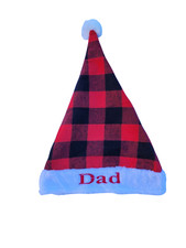 Buffalo Plaid Custom Name Embroidered Santa Hat