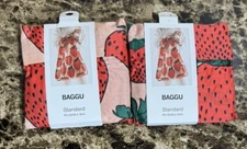 Set Of 2 BAGGU Reusable Standard Bag Big STRAWBERRY NWT BOGO $30