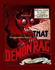 5x7 THAT DEMON RAG red devil Vintage 1912 Halloween sheet music cover Art print