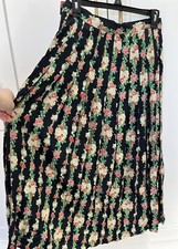 Vtg 90s Carole Little Floral Maxi Long Skirt Boho Cottage Womens Sz 12 Pleated