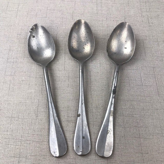 Vintage German Mess Hall Aluminum Tea Spoon Libertas Germany Lot of 3