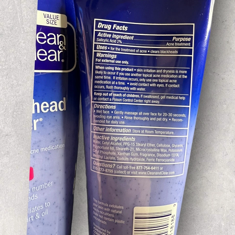 2 x Clean & Clear Blackhead Eraser Scrub w Salicylic Acid Original Formula 7oz - Image 3 of 4