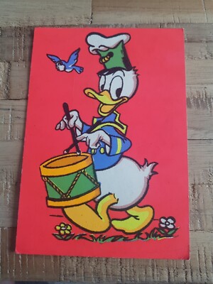 Postkarte Filz Walt Disney Vintage 