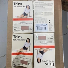 (4) Thinx Leak Underwear Reusable Bladder Leak Hi-Waist Light Absorb XL 7000 S41