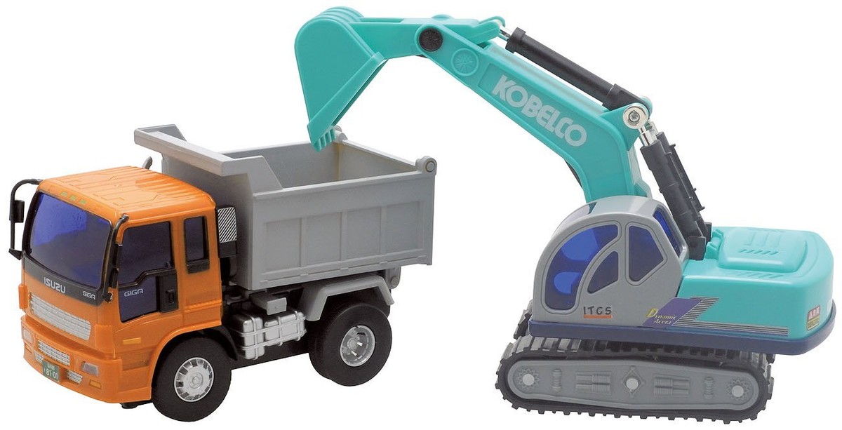 Toyco FriXion Mini Dump & Shovel with Road Sign set Plastic Figure