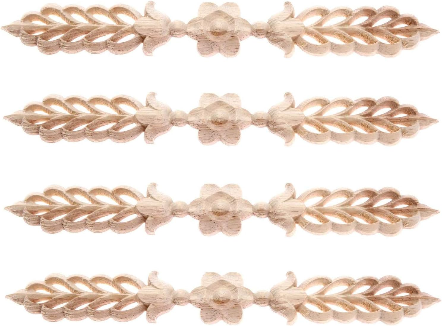 MUXSAM 4-Pack Wood Appliques Onlays for Furniture, 24.5X3.5Cm/9.65