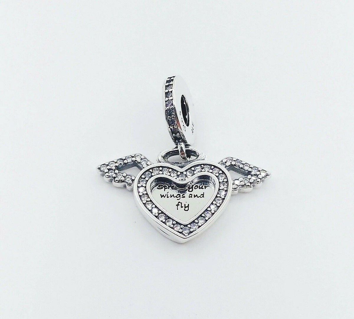 Authentic Heart & Angel Wings, Spread Wings Fly Pandora S925 ALE