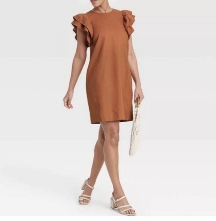 short sleeve a line wedding dress Minimalist Satin A Line Short Sleeve Wedding Dress with Belt main image 1