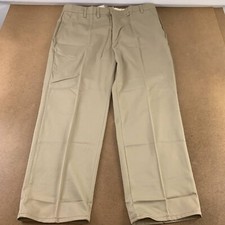 Red Kap Mens Pants Beige Pockets Flat Front Work Uniform Cotton 44x31 New