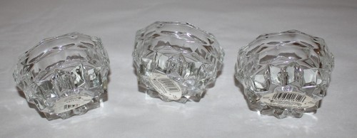 Vintage Candle-Lite Indiana Glass #1612 Candle Holder Star Facetted Set Of 3 - Picture 5 of 14
