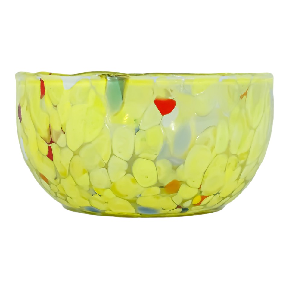 Murano Glass Yellow Multi Sweet Candy Dish Bowl Jewellery Tray Venice