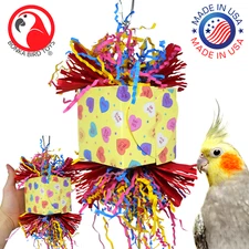 Bonka Bird Toys Heart Box Valentine Chew Shred Medium Parrot Cage Toy Conure Pet