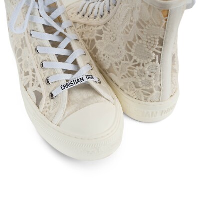 71539 auth CHRISTIAN DIOR cream lace 2022 WALK'N'DIOR MACRAME