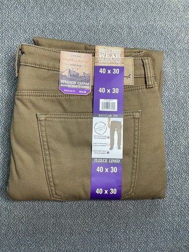 Weatherproof Vintage Men’s Fleece Lined Pant Brown or Gray - Picture 2 of 15