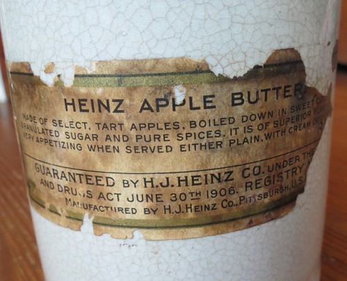 ORIGINAL HEINZE APPLE BUTTER STONEWARE JAR with LABEL - Weir Patent Jar 1901 - Picture 2 of 6