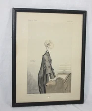 Antique Vanity Fair Chromolithograph "Slim" 1904 SPY Horace Avory Men of the Day