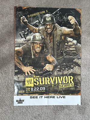 WWE Official PPV Poster 2009 SURVIVOR SERIES 27'' x 39'' DX HHH SHAWN MICHAELS