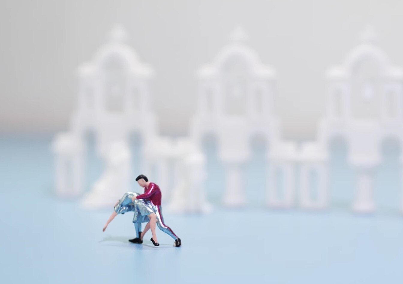 Figura pintada EY 1:64 modelo miniatura diorama bailarines de tango amantes pareja