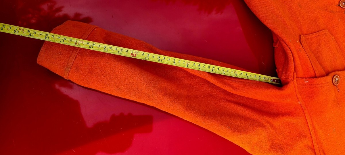 Vintage Bemidji Woolen Mills USA Mackinaw Wool Orange Cruiser