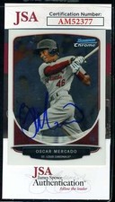 Oscar Mercado JSA Coa Signed 2013 Bowman Chrome Rookie Autograph