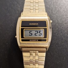 Dugena Quartz LCD Digital Vintage TV Quarz Uhr Funktioniert