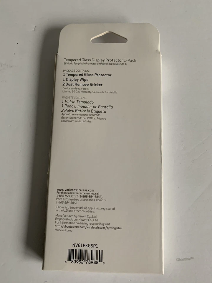 Verizon Tempered Glass Display Screen Protector fit iPhone 6/6s Anti Fingerprint - Image 3 of 3