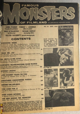 FAMOUS MONSTERS OF FILMLAND #54 (1969) Warren Magazine low grade