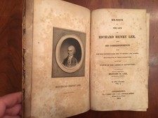 RARE 1825 Memoir Richard Henry LEE, Rev War, SIGNED A.L. Lee, 7th Kansas Cavalry