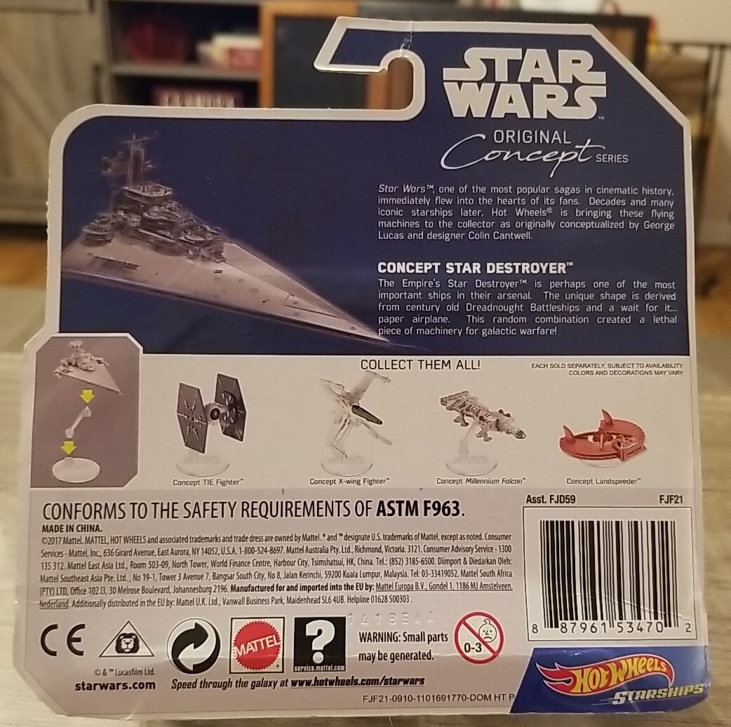 STAR WARS Hot Wheels Original Concept Series Star Destroyer ~ NIB