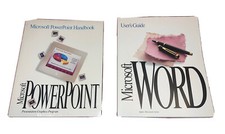 Microsoft PowerPoint Handbook 1992 Sealed  Word User Guide Open Lot x2