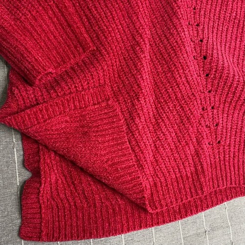 Lane Bryant Plus Size Hot Pink Chenille Sweater 26/28 V-Neck VGW - Picture 4 of 11
