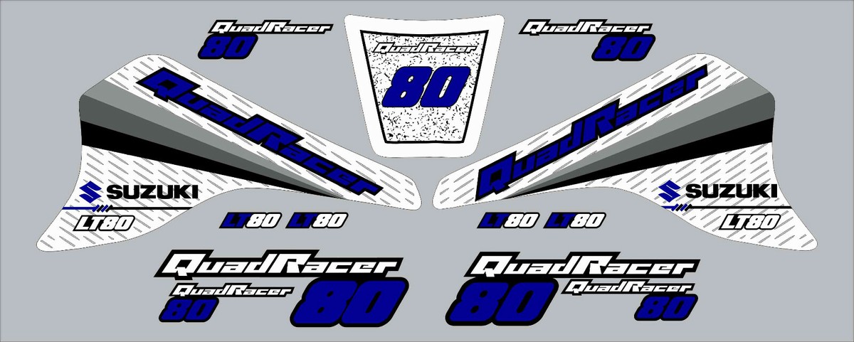 White/Blue LT80 Quadracer Graphics Lt 80 Decals Stickers ltz 80 90