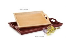 Sustainable Wood Mahogany Tray+Handle 19"x14.25" for room service, home & garden