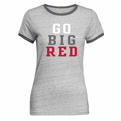 NCAA Tomboy Women's Ringer Short Sleeve TeeNebraska CornhuskersCharcoalLarge
