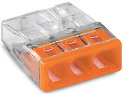 Wago Klemmen  2273-203 3-polig COMPACT-Verbindungsdosenklemme Ø 0,5-2,5 mm²