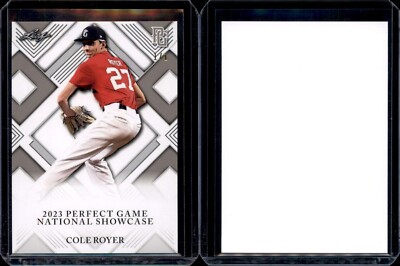 COLE ROYER Rookie 2023 Leaf Perfect Game National Showcase BLANK BACK 1/1