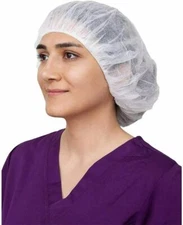 100pcs Disposable Bouffant Cap Hair Net Non Woven Head Cover Industrial/Medical
