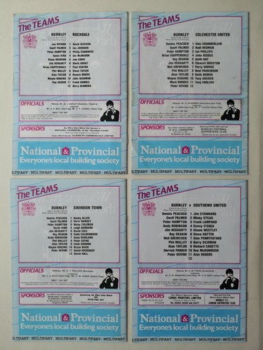 1985/86 Burnley FC v Rochdale, Colchester, Swindon, Southend programmes - Picture 2 of 2
