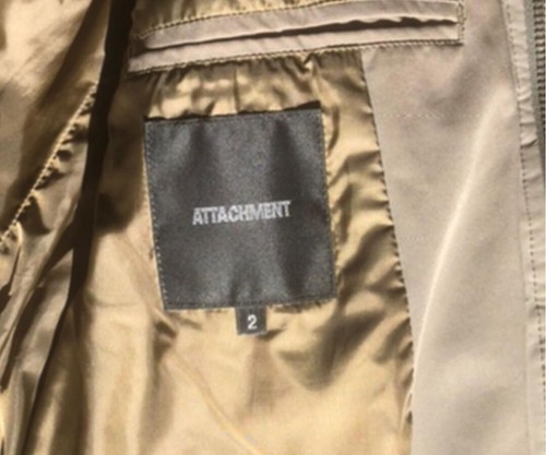 Kazuyuki Kumagai ATTACHMENT N2B Down Jacket Blouson Size M Khaki Grey Used - Picture 3 of 4