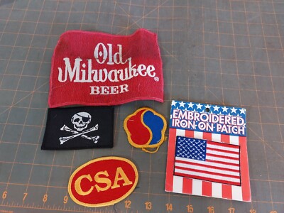 Patch Lot Old Milwaukee Beer Red CSA American Flag Pirate