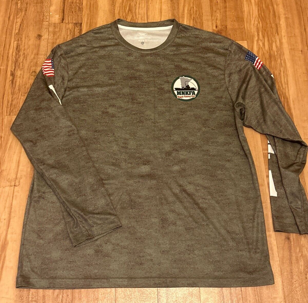 Fishing Club Water Camo Mens Long Sleeve Sun Swim Shirt Size